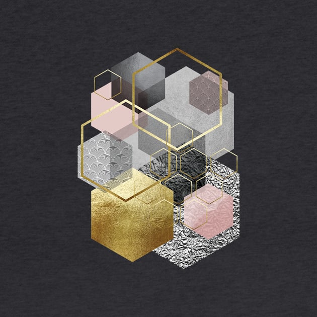 Blush Grey Geometric by UrbanEpiphany